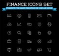 Set of Vector Banking Finance Money Icons. Royalty Free Stock Photo