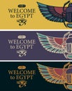 Banners with the Egyptian scarab and eye of Horus