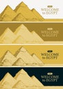 Travel banners with famous Egyptian pyramids