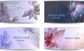 Set of vector banners for text with gradient transitions. Business cards with a floral pattern for dazine corporate identity in Royalty Free Stock Photo