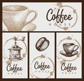 Set of design elements on the theme of coffee house Royalty Free Stock Photo