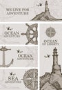 Set of banners on the theme of ocean adventure Royalty Free Stock Photo