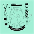 Barber shop vector icons set Royalty Free Stock Photo