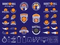 Set of vector basketball logo and icons Royalty Free Stock Photo