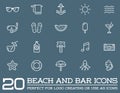 Set of Vector Beach Sea Bar Elements Royalty Free Stock Photo