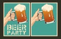 Set of vector Beer party posters.