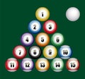 Set of Vector Pool Billiard balls icon. Realistic illustration for web design, logo, icon, app, UI. Isolated on white Royalty Free Stock Photo