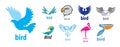 A set of vector Bird logos on a white background