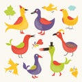 Set of vector birds