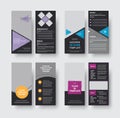 Set of vector black flyer templates of DL format with space for Royalty Free Stock Photo