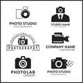 Set of 6 Vector Black Icon for Photographer. Camera Icon Royalty Free Stock Photo