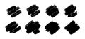 Set of vector black paint texture, ink brush stroke. Royalty Free Stock Photo