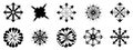 Set of vector black silhouettes of plants, wheat snowflakes icon symbol illustration pattern background design