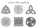 Set of vector black-white authentic celtic knots.