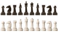 Set of chess pieces with elements graphic arts sketch. Royalty Free Stock Photo