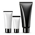 Set of vector Blank Cosmetic Container for Cream, Powder or Gel. Royalty Free Stock Photo