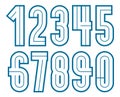 Set of vector bold numbers made with white lines, best for use i Royalty Free Stock Photo