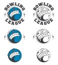 Set of vector bowling labels and badges.