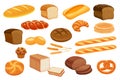 Set vector bread icons.