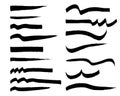 Set of vector brush strokes, Hand Drawn black paint brush grunge Collection, illustration isolated on white background Royalty Free Stock Photo