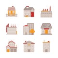 Set of vector building icons and concepts in flat style