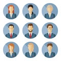 Set of vector business characters in flat design.