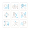 Set of vector business icons and concepts in mono thin line style Royalty Free Stock Photo