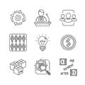 Set of vector business icons and concepts in sketch style Royalty Free Stock Photo