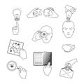 Set of vector business icons in sketch style Royalty Free Stock Photo