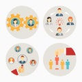 Set of vector business people and staff icons