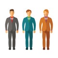 Set of vector businessmen in suits in flat style