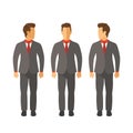 Set of vector businessmen in suits in flat style