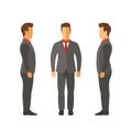 Set of vector businessmen in suits in flat style