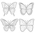 Set of vector butterflies. Isolated objects. EPS10