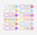 Set of vector button gradient line style Royalty Free Stock Photo