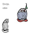 Set of vector cakes with cream or fruits, Illustration on white background in hand drawn doodle style.Great for web page backgrou