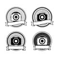 Set of vector camera badges