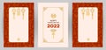 Set with vector cards, illustration of the Tiger Zodiac sign, Symbol of 2022 on the Chinese Lunar calendar. ÃÂ¡ard templates