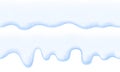 Set of vector cartoon snow borders