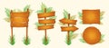 Set of vector cartoon wooden signs of various forms