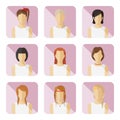 Set of vector casual characters in flat design. Royalty Free Stock Photo