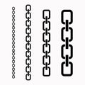 Set of vector chains of different lengths. Vector illustration. Flat design for business financial marketing banking