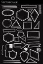 Set of Vector Chalk Shapes Grunge Design Elements Royalty Free Stock Photo