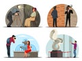 Set of vector characters people photographer Royalty Free Stock Photo