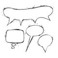 Set of vector chat ink grunge bubbles