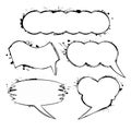 Set of vector chat ink grunge bubbles