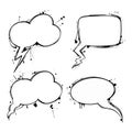 Set of vector chat ink grunge bubbles