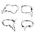 Set of vector chat ink grunge bubbles