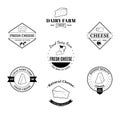 Set of Vector Cheese Labels and Design Elements Royalty Free Stock Photo