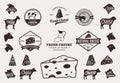 Set of Vector Cheese Logo, Icons and Design Elements Royalty Free Stock Photo